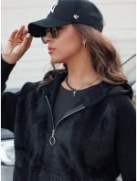 Dámská krátká bunda z alpaky KATHERINE s kapucí černá FashionStreet NY0672