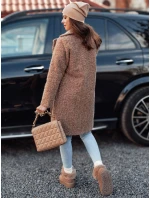 Dámský kabát z jehněčí kůže MOODLAY dlouhý béžový FashionStreet NY0726