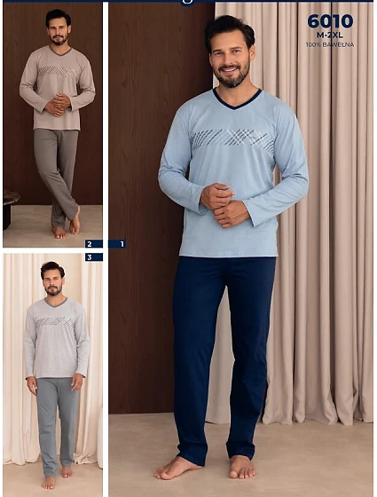 Pyžamo Regina 6010 dlouhé rukávy, velikosti M–3XL, Z26/27 Pyžamo Regina 6010 dlouhé rukávy, velikosti M–3XL, Z26/27