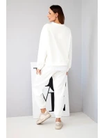 Dámský komplet s model 21808641 volnou mikinou a tepláky ecru - K-Fashion