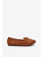 Lesklé dámské mokasíny s řetízkem Camel model 21656869 - Boto Lesklé dámské mokasíny s řetízkem Camel model 21656869 - Boto