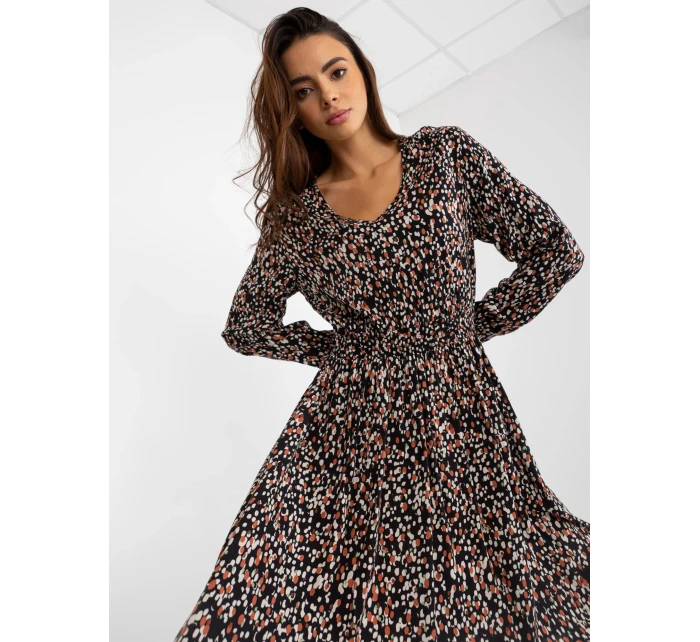 Sukienka model 21110892 czarno beżowy - FPrice Sukienka model 21110892 czarno beżowy - FPrice