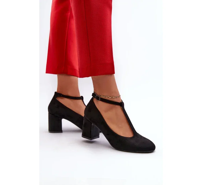 Černé Raniyah Eco semišové lodičky na podpatku Černé Raniyah Eco semišové lodičky na podpatku