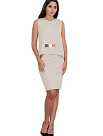 Dámské šaty - set M584 béžové - Figl