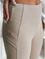 Dámské legíny s vysokým pasem FLEXION beige FashionStreet UY2337