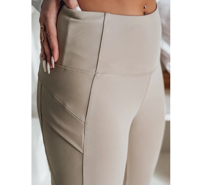 Dámské legíny s vysokým pasem FLEXION beige FashionStreet UY2337
