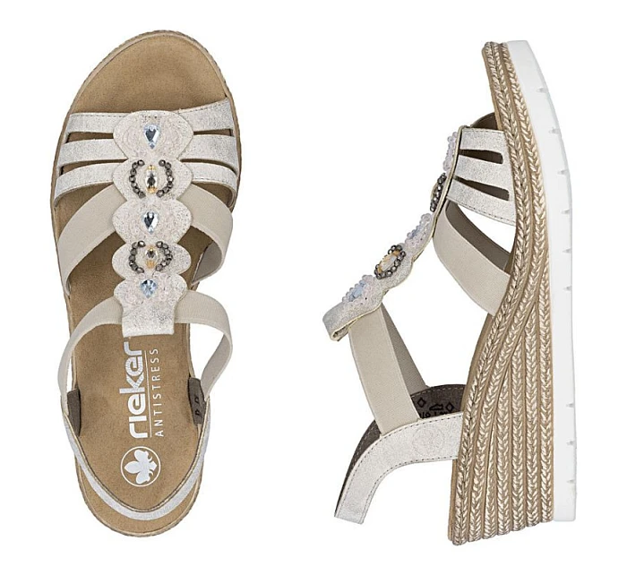 Dámské sandály pohodlné béžové model 22063265 - Rieker