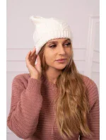 Dámská čepice ecru model 18752441 - K-Fashion Dámská čepice ecru model 18752441 - K-Fashion
