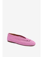 Otevřené Ploché Baleríny Růžové Hibisca