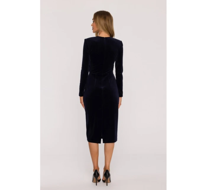 model 21479332 Sametové šaty na tělo tmavě modré - Moe model 21479332 Sametové šaty na tělo tmavě modré - Moe