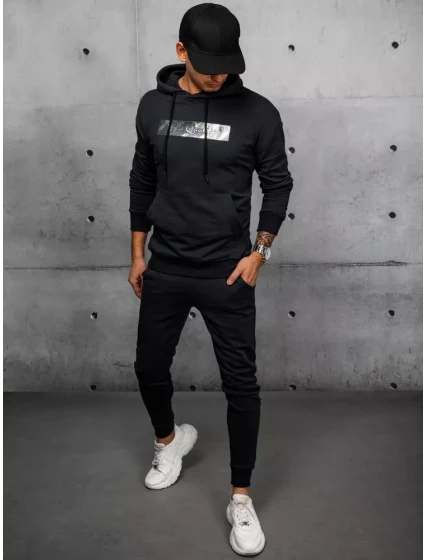 FashionStreet černá pánská tepláková souprava AX0694 FashionStreet černá pánská tepláková souprava AX0694