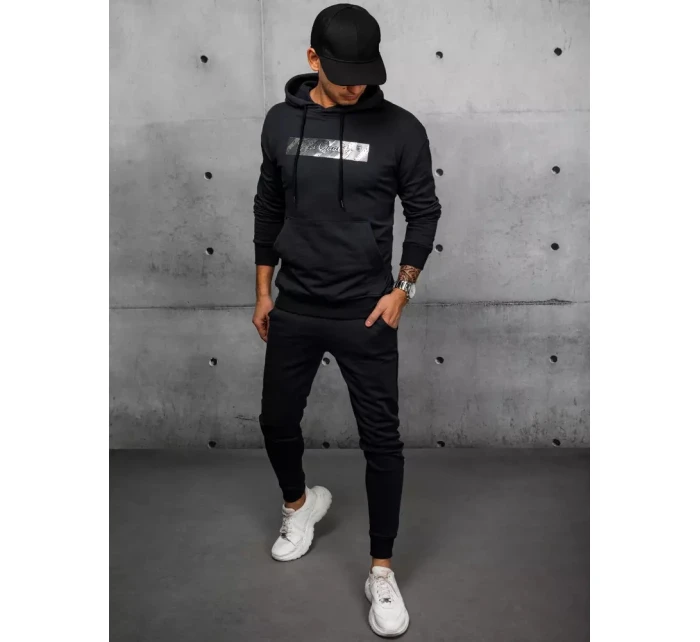 FashionStreet černá pánská tepláková souprava AX0694 FashionStreet černá pánská tepláková souprava AX0694