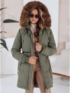 Dámská zimní bunda parka s kapucí zelená Dstreet model 21991264 - FashionStreet