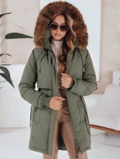 Dámská zimní bunda parka s kapucí zelená Dstreet model 21991264 - FashionStreet