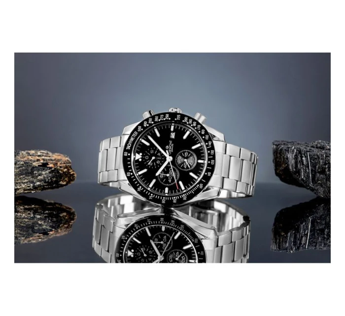Pánské hodinky Giewont Chronograph Sapphire Silver Black GW8720-B2