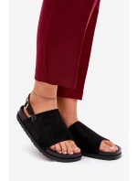 Dámské Sandály Z Eko Semiše Na Platformě Černé Migola Dámské Sandály Z Eko Semiše Na Platformě Černé Migola