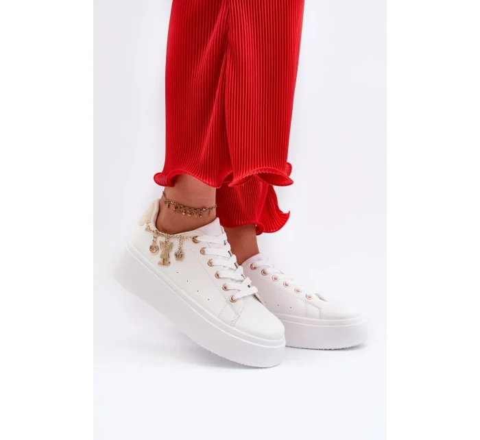 Dámské Tenisky na platformě s přívěsky, Bílá Tivissa Dámské Tenisky na platformě s přívěsky, Bílá Tivissa