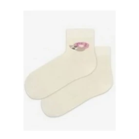 TENKÉ PONOŽKY BARVA 2-6 LET DÍVKY OFF WHITE 21-23