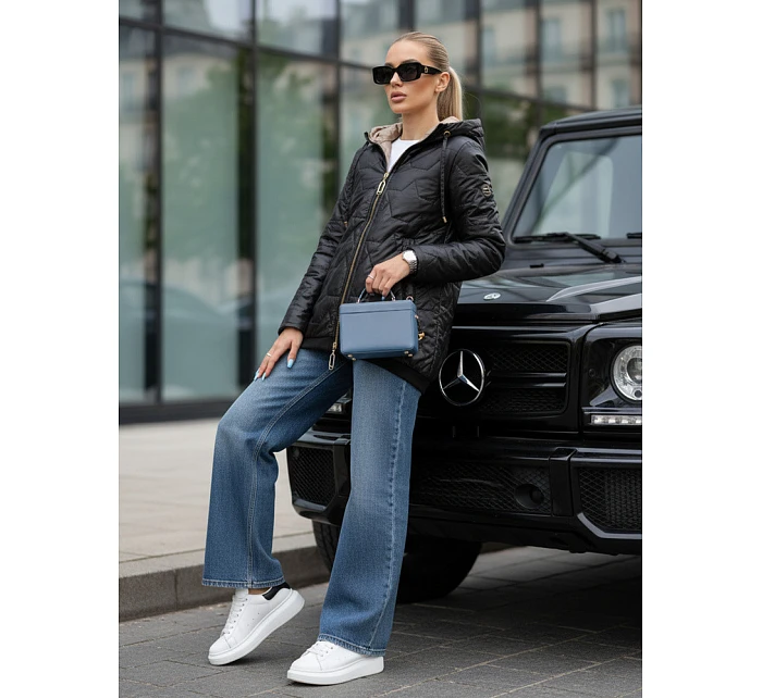 Dámská prošívaná bunda s kapucí černá FashionStreet TY5546