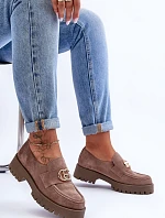 Dámské semišové polobotky s ozdobou tmavě béžová Rosefalls