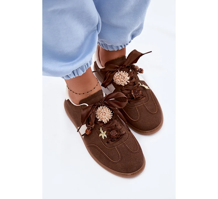 Dámské tenisky s ozdobami Čokoládové model 22095093 - Boto Dámské tenisky s ozdobami Čokoládové model 22095093 - Boto