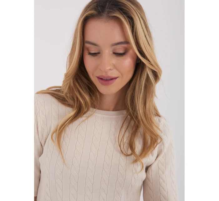 Sweter PM SW B model 21821370 jasny beżowy - FPrice Sweter PM SW B model 21821370 jasny beżowy - FPrice