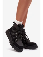 Dámské kotníkové boty Liorae trapery na platformě – černé Dámské kotníkové boty Liorae trapery na platformě – černé