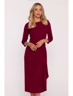 Šaty s volánkem S425 bordó - Stylove Šaty s volánkem S425 bordó - Stylove