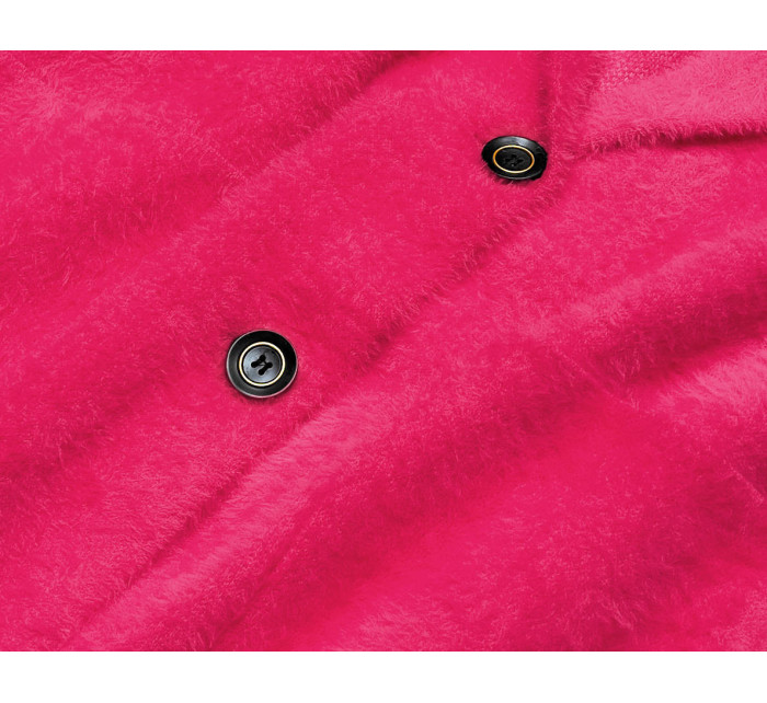 Krátký vlněný přehoz přes oblečení typu alpaka ve fuchsijové barvě (7108-1)