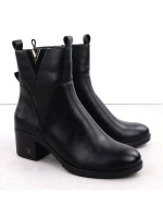 Dámské kozačky s podpatkem zateplené černé model 21905135 - VINCEZA