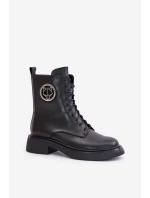 Kožené botky s podšívkou na zip černé model 21675499 - Boto Kožené botky s podšívkou na zip černé model 21675499 - Boto
