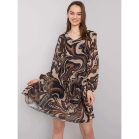 Šaty DHJ SK 3897.54P černá a béžová