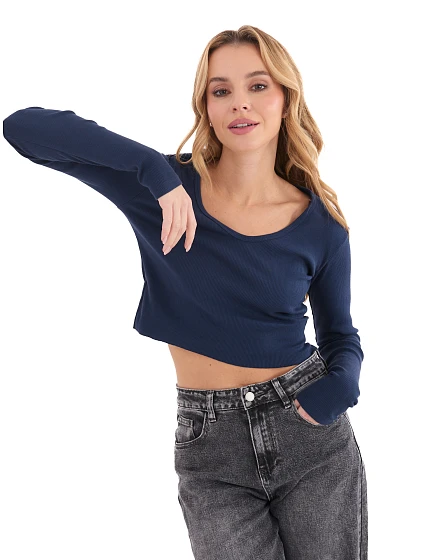 Bluzka WT BZ model 21875430 granatowy - FPrice Bluzka WT BZ model 21875430 granatowy - FPrice