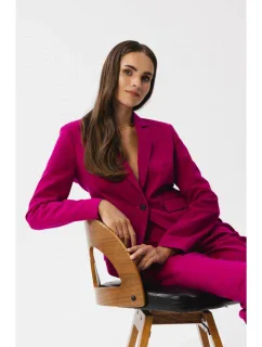 S353 Sako na míru s jedním knoflíkem - švestka