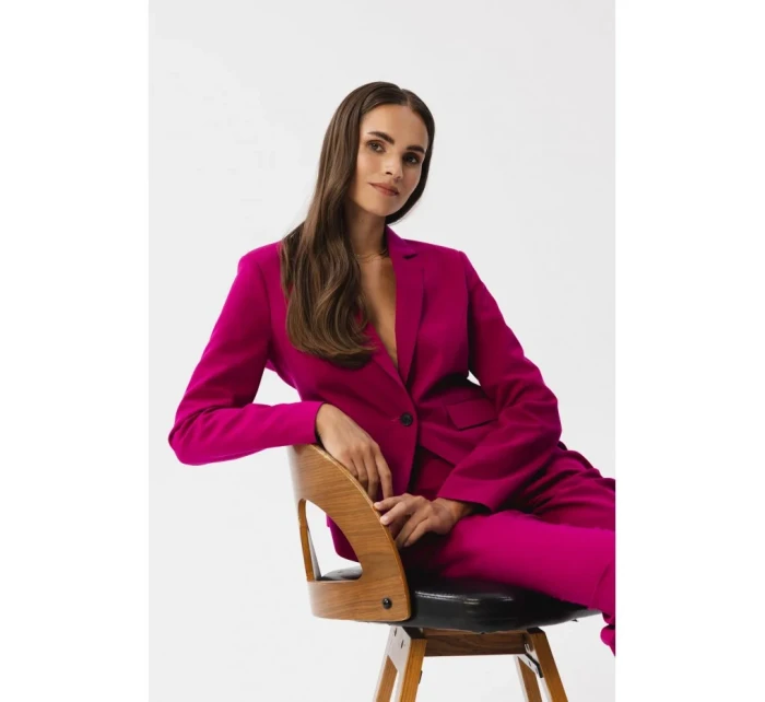 S353 Sako na míru s jedním knoflíkem - švestka