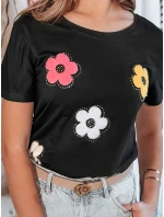 Dámské květinové tričko DAISYLA černá FashionStreet RY2744 Dámské květinové tričko DAISYLA černá FashionStreet RY2744