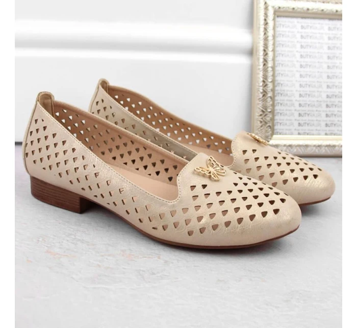 Ažurové polobotky M.Daszynski W SAN35 zlatá