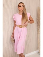 šaty s volánky světle růžová