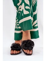 Průhledné Ploché Pantofle Dámské Se Umělou Květinou Černé Vobetta Průhledné Ploché Pantofle Dámské Se Umělou Květinou Černé Vobetta