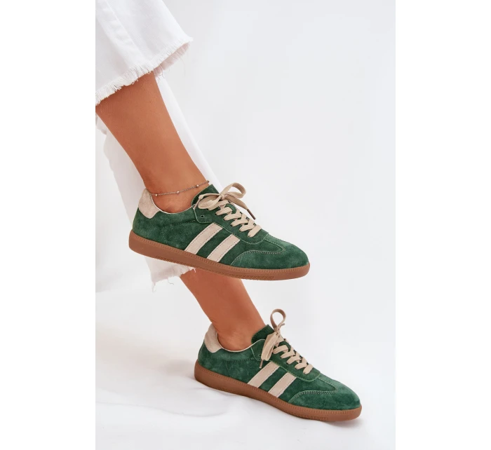 Dámské semišové tenisky zelené model 21703524 - Boto Dámské semišové tenisky zelené model 21703524 - Boto