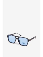 Dámské sluneční brýle se stříbrným detailem tmavě modré