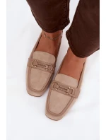 Dámské mokasíny / loafersy s ozdobným detailem – béžové Evelora Dámské mokasíny / loafersy s ozdobným detailem – béžové Evelora