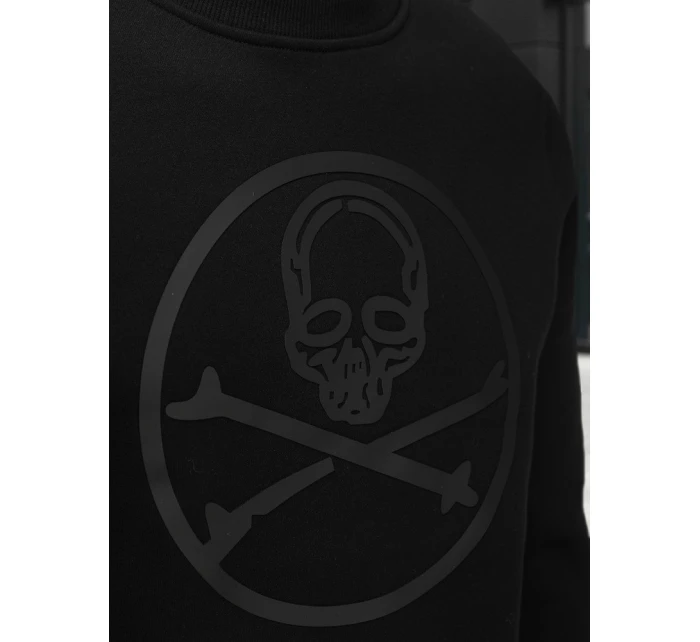 Pánská mikina s potiskem černá FashionStreet BX5948 Pánská mikina s potiskem černá FashionStreet BX5948