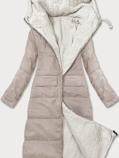 Světle béžová oboustranná zimní bunda s kožešinou model 21248613 - J.STYLE