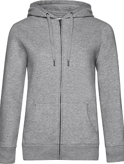 B&C QUEEN Zipped Hood_° Dámská mikina s kapucí 01.W03Q heather grey