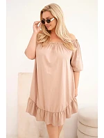 Dámské plus size bavlněné šaty s volánem fango Dámské plus size bavlněné šaty s volánem fango