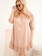 Dámské plus size bavlněné šaty s volánem fango