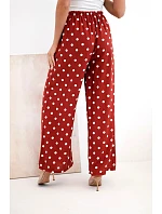 Dámské široké kalhoty s puntíky s gumou v pase na léto model 22205747 - K-Fashion Dámské široké kalhoty s puntíky s gumou v pase na léto model 22205747 - K-Fashion