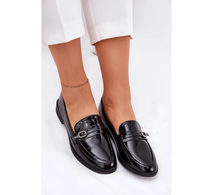 Lakované Dámské Mokasíny S Přezkou Černé model 21689614 - Boto