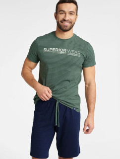 Pánské pyžamo model 18382652 zelené s pruhy - Henderson